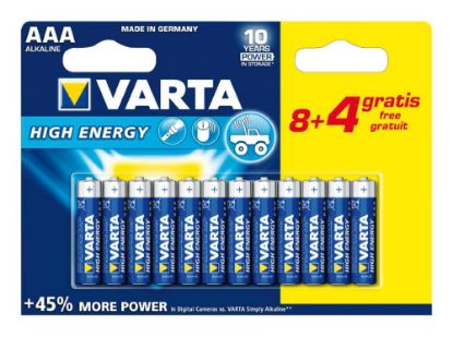 Picture of Varta, High Energy AAA 8+4 gratis