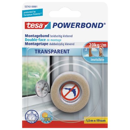 Picture of Tesa®, Montageband, 1,50m x 19mm transparent TRANSPAREN