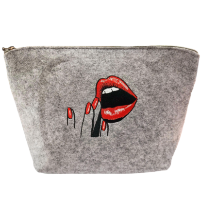 Show details for Beauty-Tasche, Toiletttasche, Krims-Krams Tasche aus Filz "Lippen" Picture of Beauty-Tasche, Toiletttasche, Krims-Krams Tasche aus Filz "Lippen"