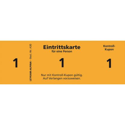 Bild von Alpina, Eintrittskarten, 11x4x1 cm, 100 Blatt, A30  ORANGE