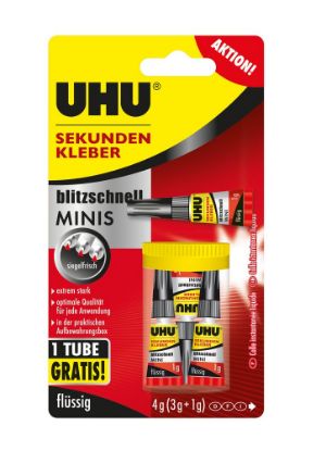 Picture of UHU, Sekundenkleber Minis, 3x1g  FLÜSSIG