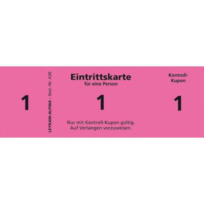 Bild von Alpina, Eintrittskarten, 11x4x1 cm, 100 Blatt, A30 Rosa ROSA