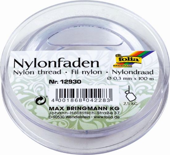 Bild von Nylonfaden auf Spule 0,3mm x 100m transparent