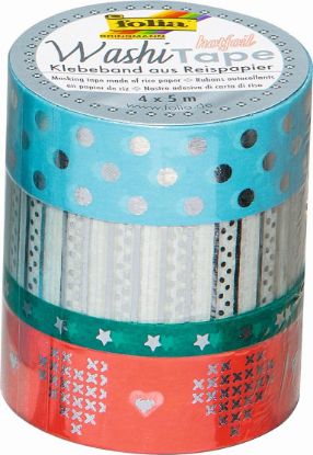 Bild von Washi-Tape 4er-Set silber III