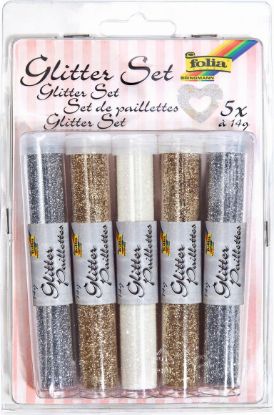 Bild von Glitterpulver Set gold, silber, weiß