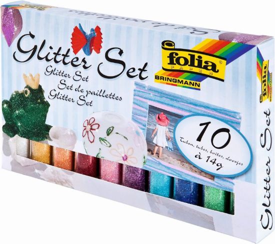 Picture of Glitterpulver 10 Tuben á 14gr. 10 Farben