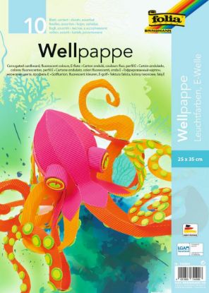 Picture of Wellpappe 25x35cm leuchtfarben 10 Bogen sort.